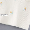 Zevity Women fashion floral embroidery camis tank tops summer wear