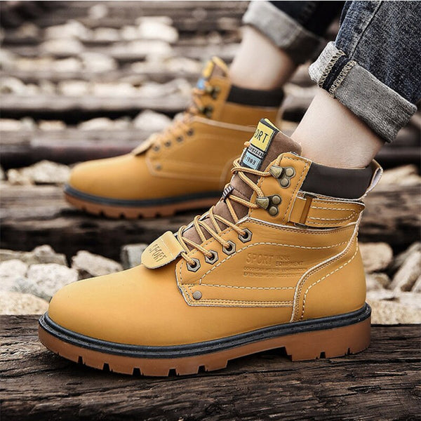 ankle boots men fashion pu leather men shoes basic black boots buckle