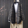 autumn and winter new products loose retro Plaid large edition long