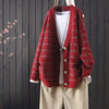 autumn and winter new products loose retro Plaid large edition long