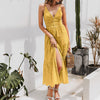mustard yellow summer cottagecore cotton dress