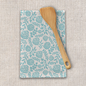 Baby Blue Floral Tea Towel