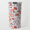 Red Floral Travel Coffee Mug