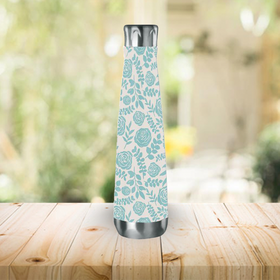 Baby Blue Floral Water Bottle