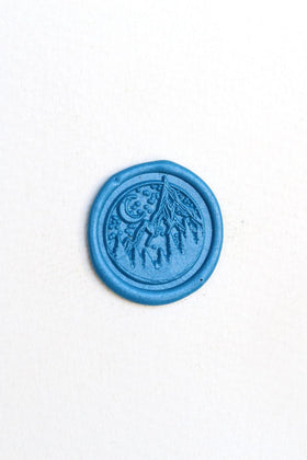 Snow mountain night wax seal Wax Seal Stamp/misty starry moon