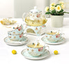 European Style Bone China Household Flower Tea Teaset Glass Coffee