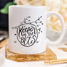 Keeper Of The Bees Coffee Mug, Bee Hive Coffee