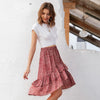 High Waist Flounce Beach Women Skirts Polka Dot